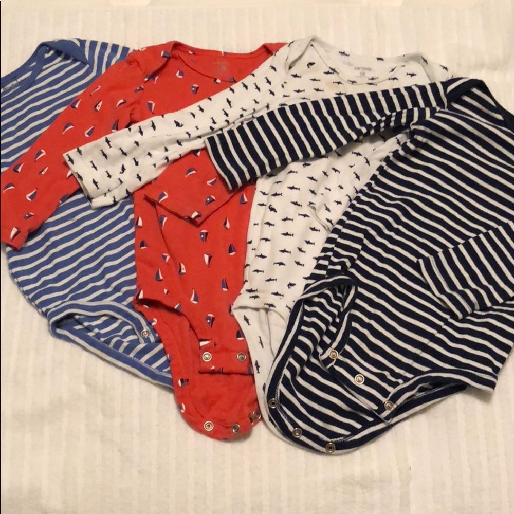 Set of 4 Carter’s 18m long sleeve onesies